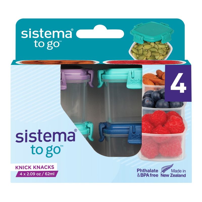 SISTEMA - Pack 4 Contenedores Herméticos Sistema To Go de 62 ml