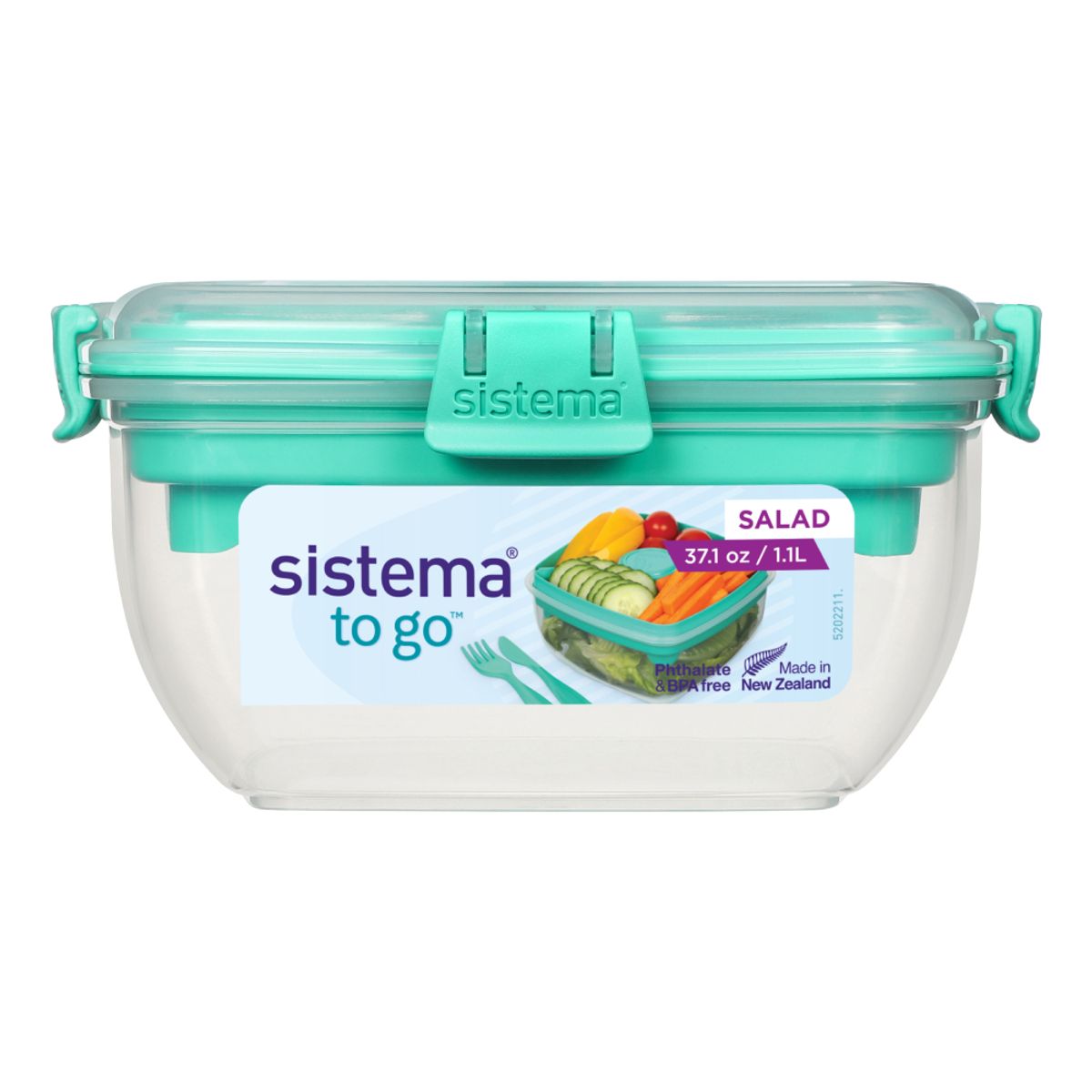 SISTEMA - Contenedor Hermético Para Ensalada Sistema To Go de 1.1 L