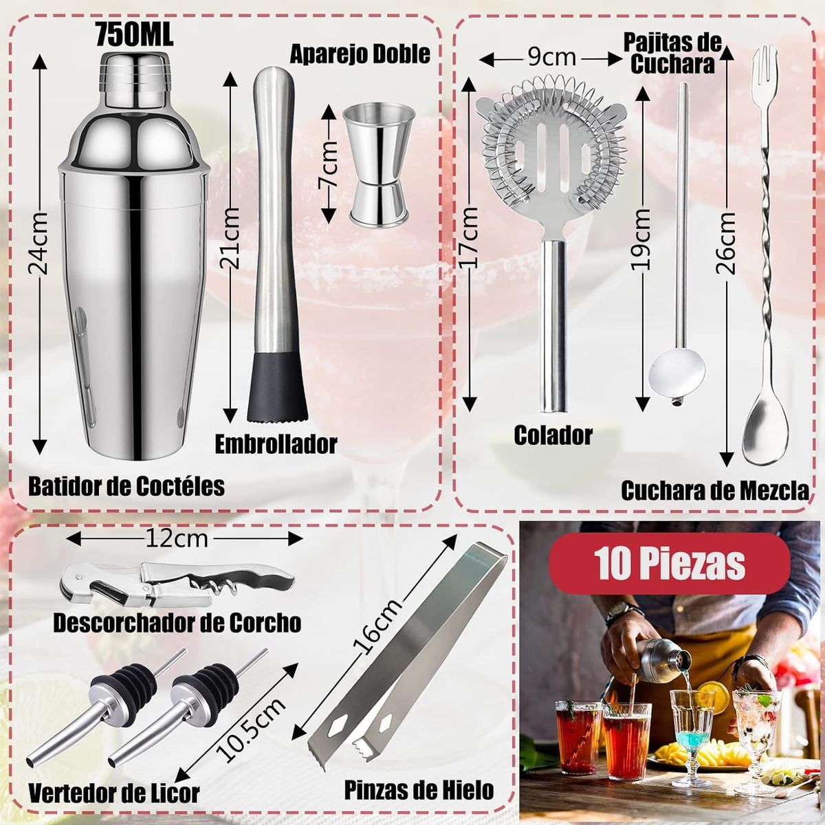 PAGANOOM - Cocktail Bar Set Kit 10 Pcs