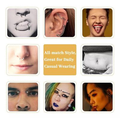 Imagen 2 del producto 8 Pcs Piercing Mix Ceja Nariz Labios Ombligo Oreja