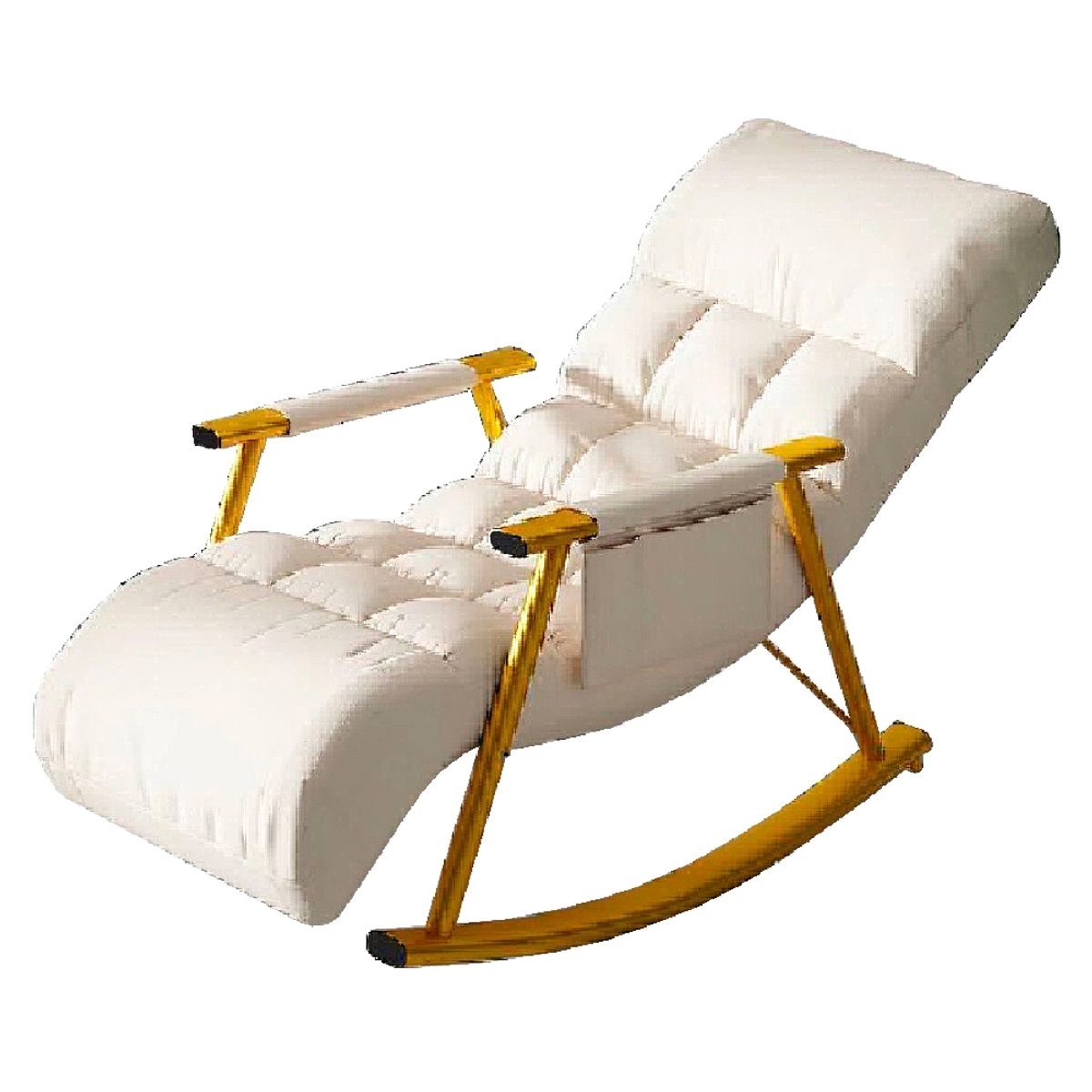 GENERICO - Silla Mecedora Reclinable Con Apoya Brazos Nórdica Ajustable Beige