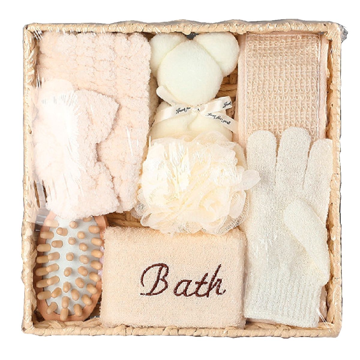 GENERICO - Set De Ducha Baño Esponjas Toalla Guante Cepillo Gorro Spa