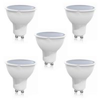 Pack 5 Ampolletas LED GU-10 5W Ángulo 100° Luz Cálida