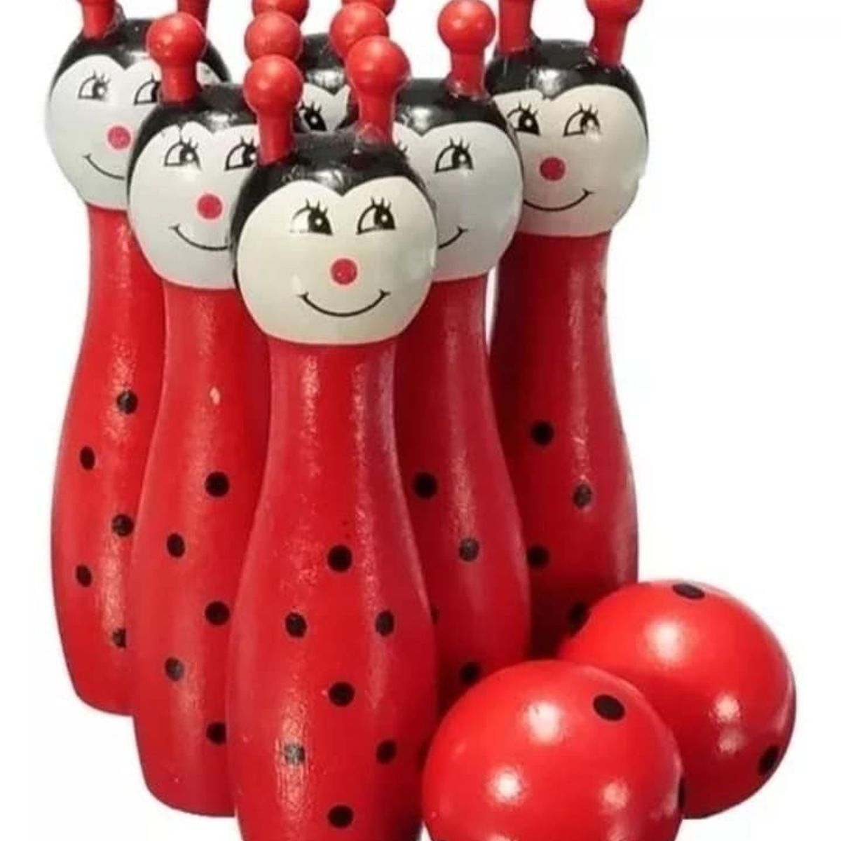 GENERICO - Set juego bowling pequeño 9cm de madera 9unds