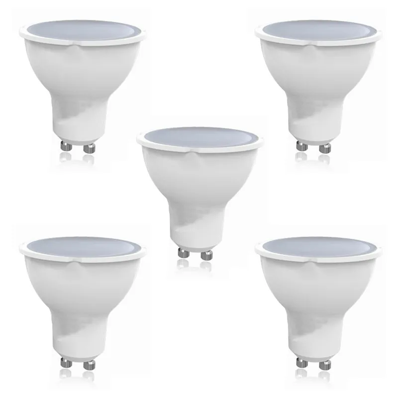 WANT - Pack 5 Ampolletas LED GU-10 6W Ángulo 100° Luz Fría