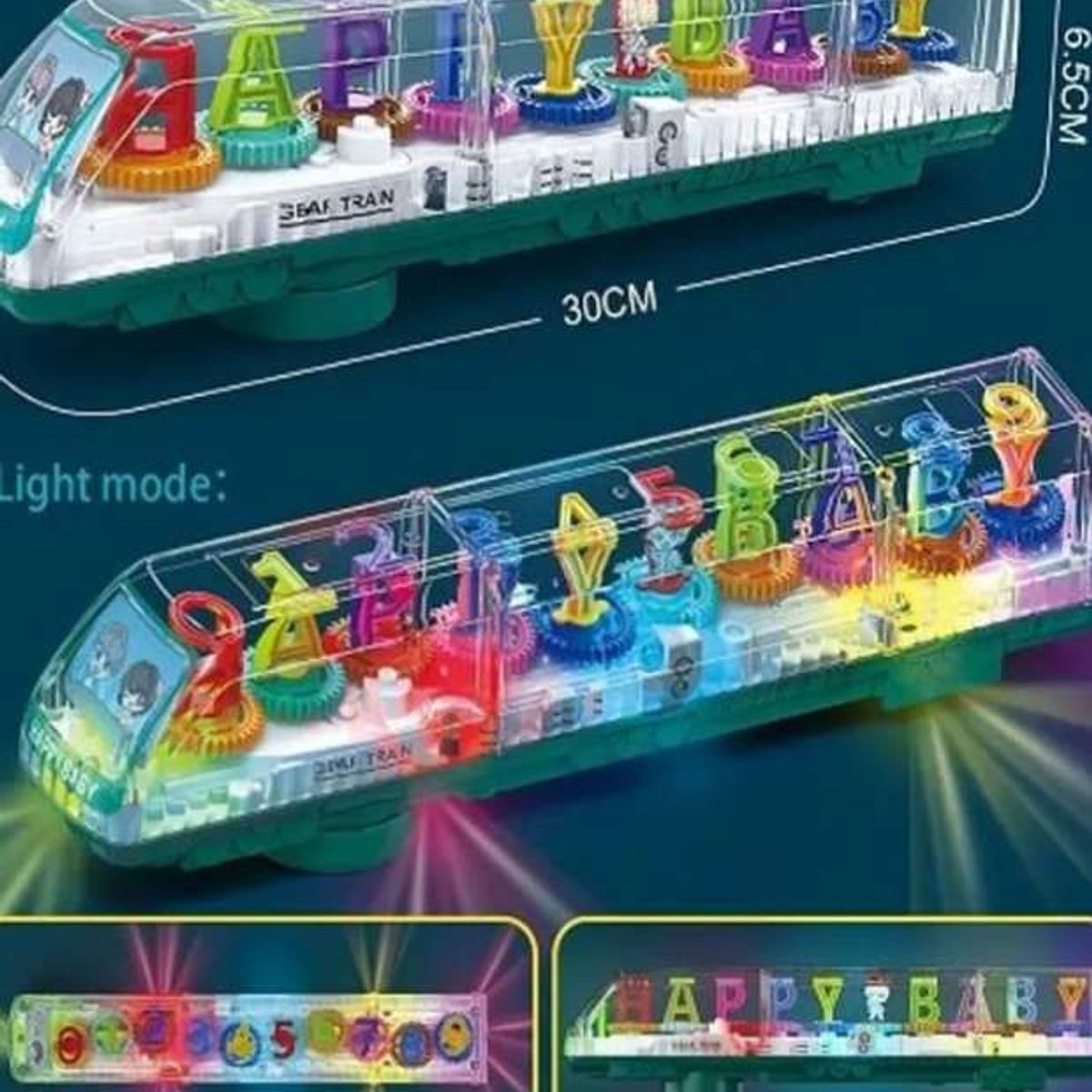 GENERICO - Juguete tren transparente con luz y musica