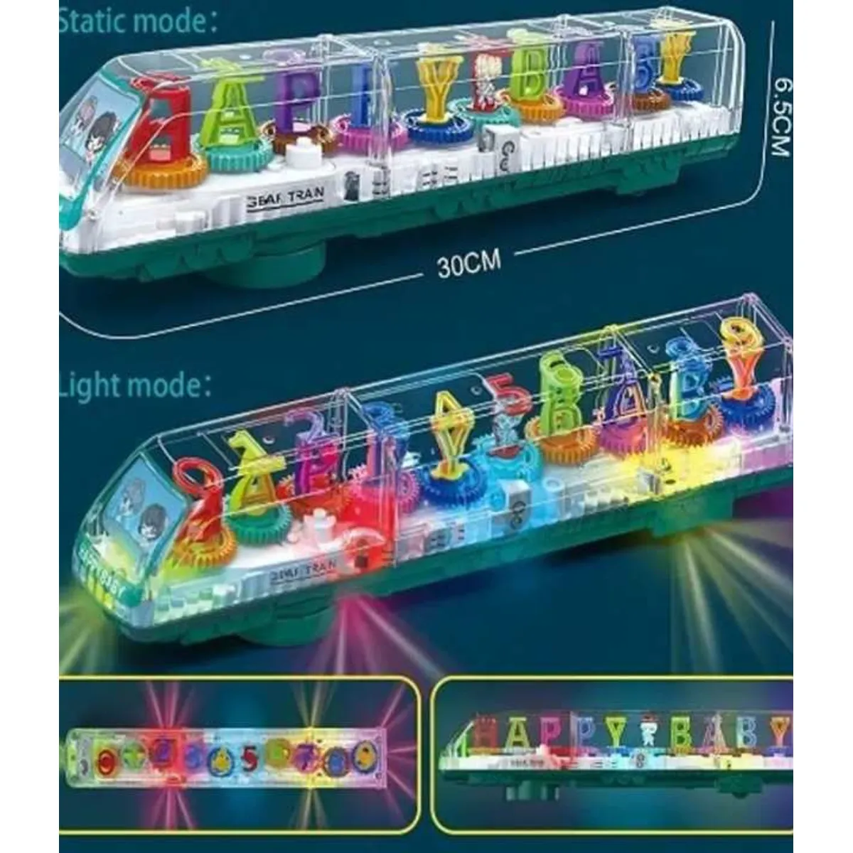 GENERICO - Juguete tren transparente con luz y musica