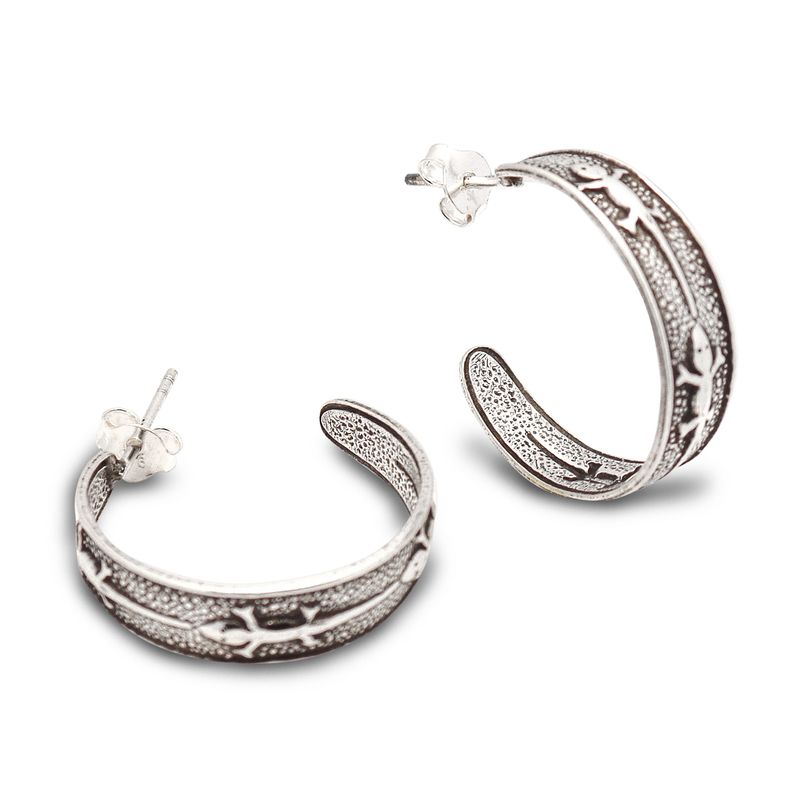 ANDREA COGGIOLA JOYAS - Aros Argolla Gekko Plata Fina 925