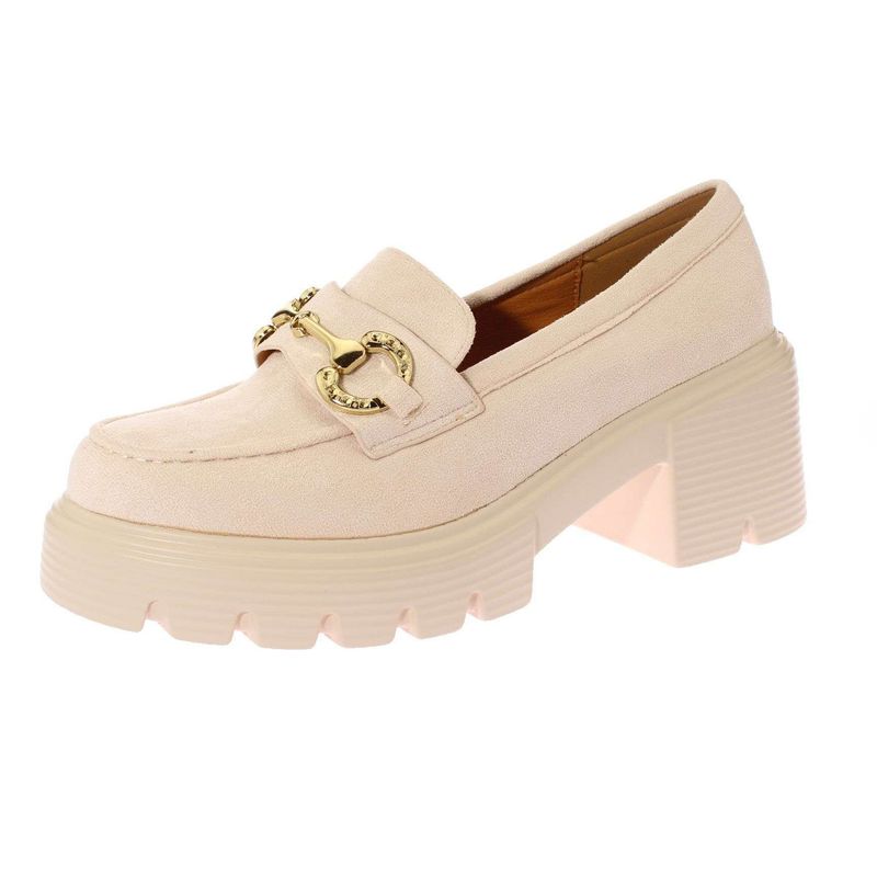 VIA FRANCA - Mocasìn Taco Para Mujer Color Beige
