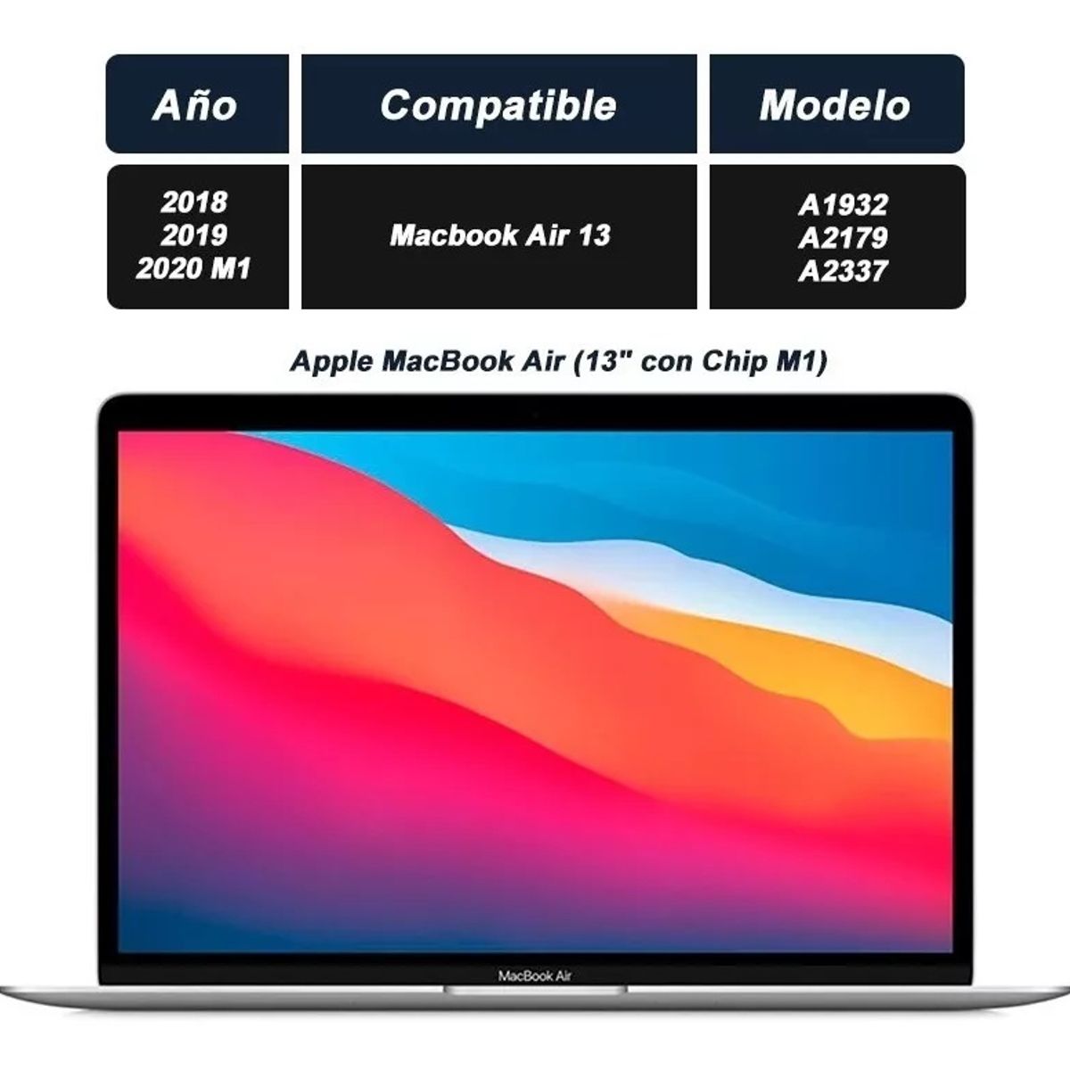GENERICO - Funda Notebook Macbook M1 Air Pro Retina Touch Bar 13.3