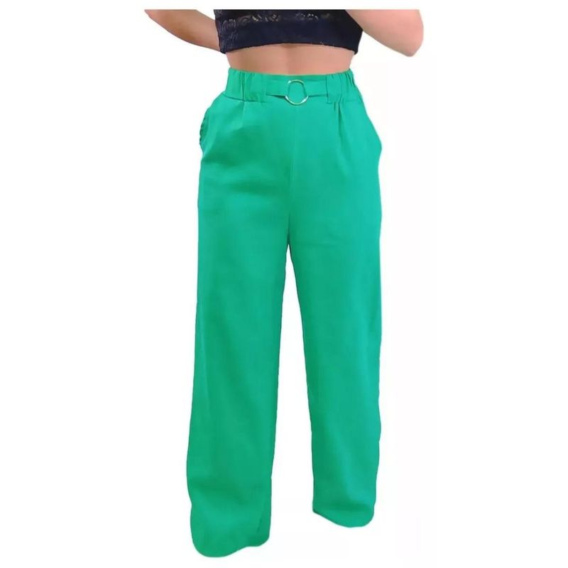 MPROPIA - Pantalón Lino Mujer Algodón Cintura Elasticada 011