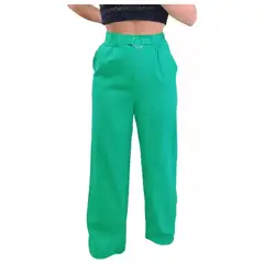 MPROPIA - Pantalón Lino Mujer Algodón Cintura Elasticada 011
