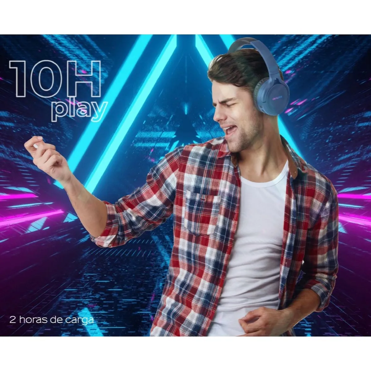 AIWA - Audifono Inalambrico On-ear Aiwa Bluetooth Azul Aw-k17