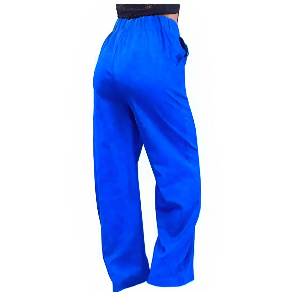 LOOK SHOP - Pantalón Lino Mujer Algodón Cintura Elasticada 011