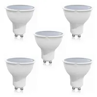 Pack 5 Ampolletas LED GU-10 7W Ángulo 38° Luz Fría