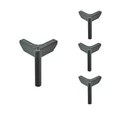 BLOCCARE - Patas Metalicas Para Muebles Con Placa De 12 Cm - Pack 4