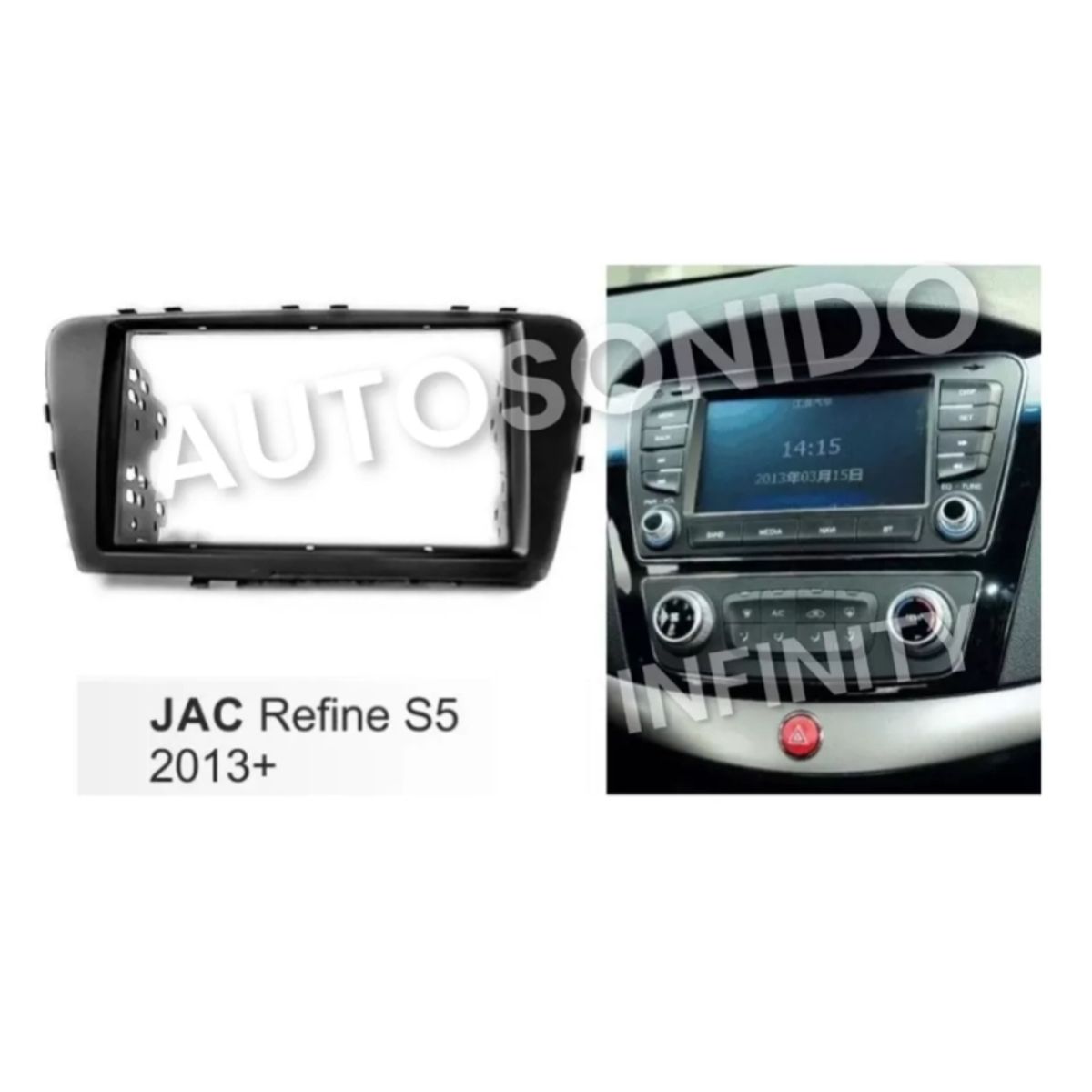 GENERICO - Bisel Adaptador De Radio Jac S5 Refine 7 Pulgadas