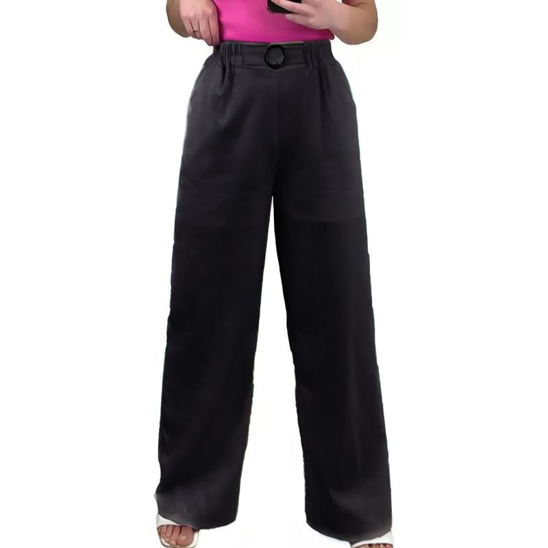 MPROPIA - Pantalón Lino Mujer Algodón Cintura Elasticada 011