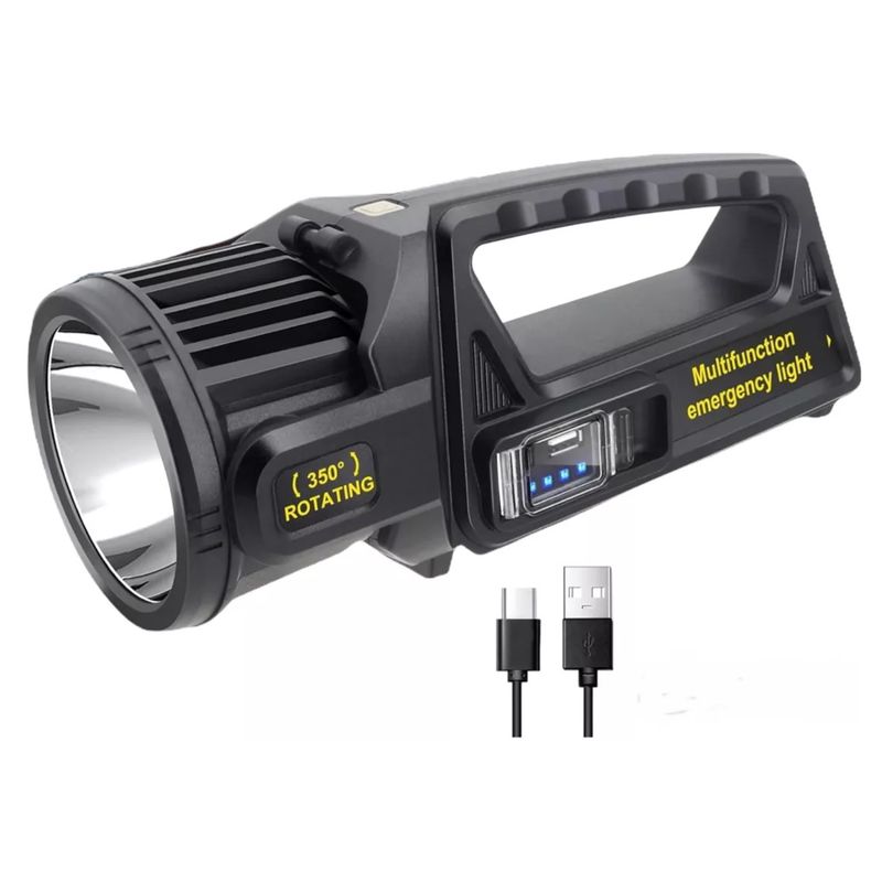 GENERICO - Linterna Led Rotaroria 350º Recargable Solar Usb