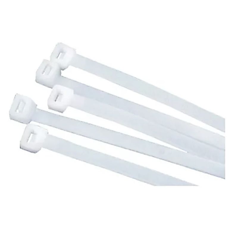 GENERICO - Pack 100 Amarras Plástica Multiusos Nylon Blancas 2.6 x 122mm