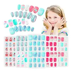 FLAMENCO - Uñas Postizas De Niñas Set De 24 Uñas