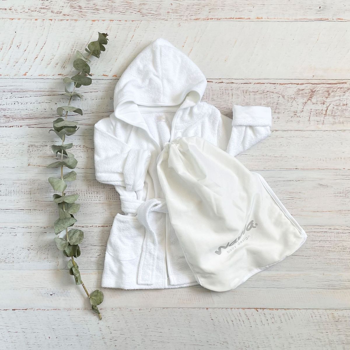 WAWABABY - Bata de Baño Bebé Unisex Con Capucha 100 Algodón Pima Wawa Baby