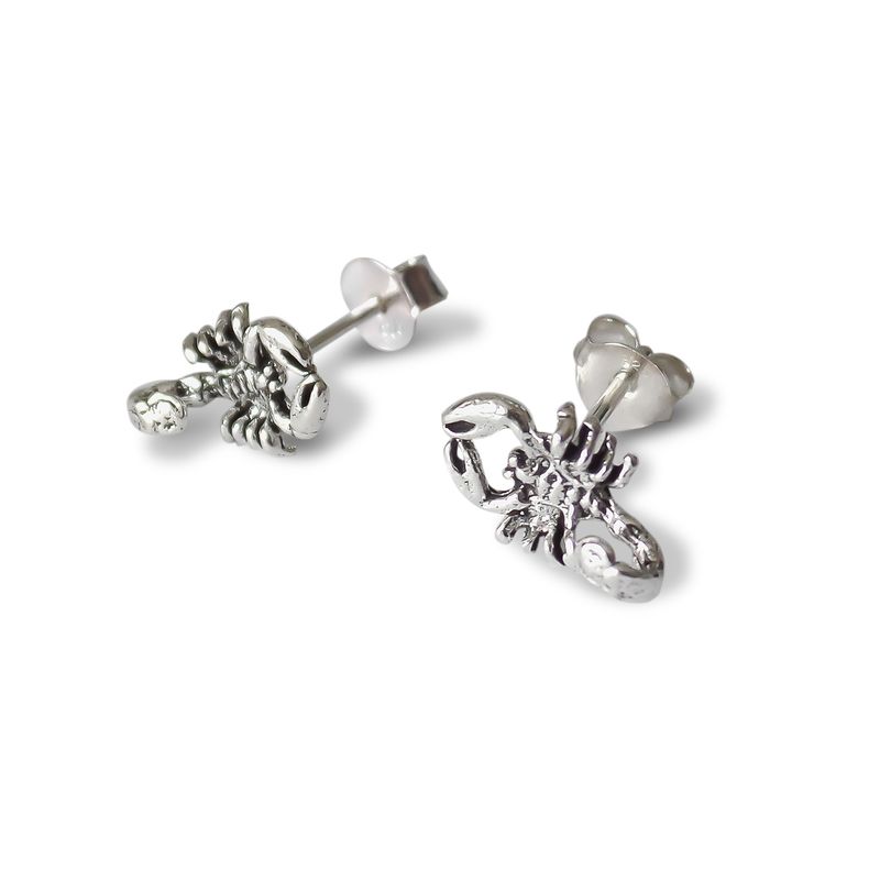 ANDREA COGGIOLA JOYAS - Aros Mini Escorpión Plata Fina  925
