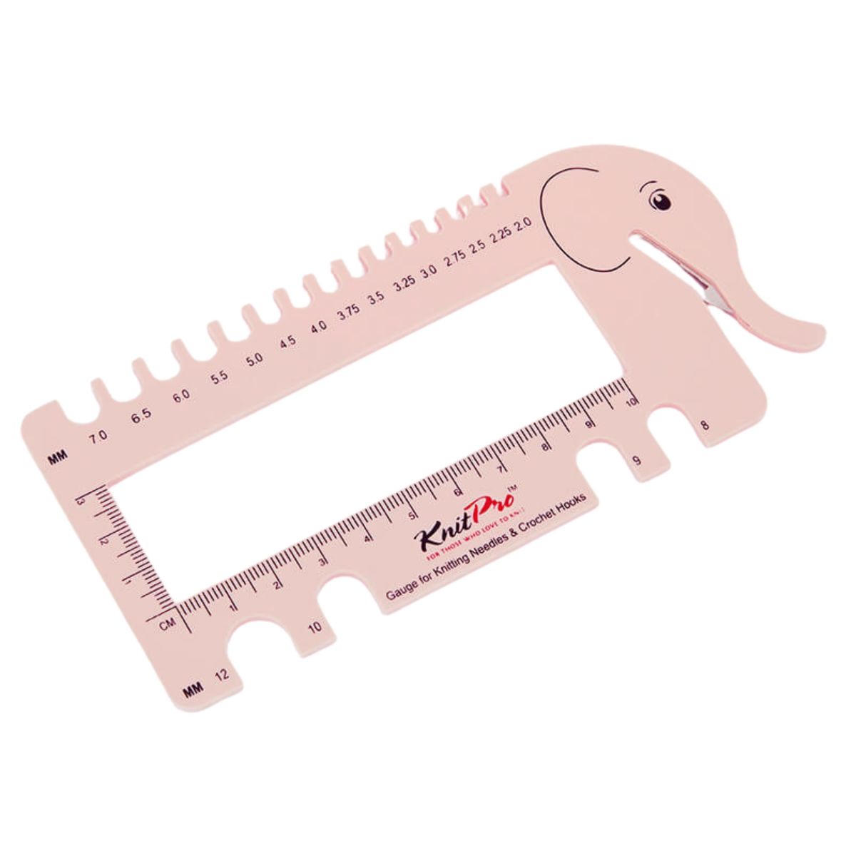 GENERICO - Medidor de Palillos con corta hebra KnitPro Elefante