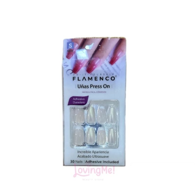 FLAMENCO - Uñas Press On Francesas Efecto Espejo