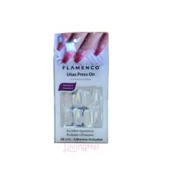 FLAMENCO - Uñas Press On Francesas Efecto Espejo
