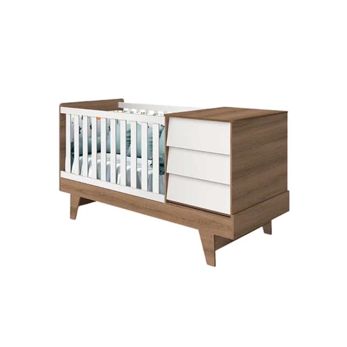 KIDSCOOL - CUNA 3 EN 1 CON COMODA NOAH PRINCE CARAMELO - 12040