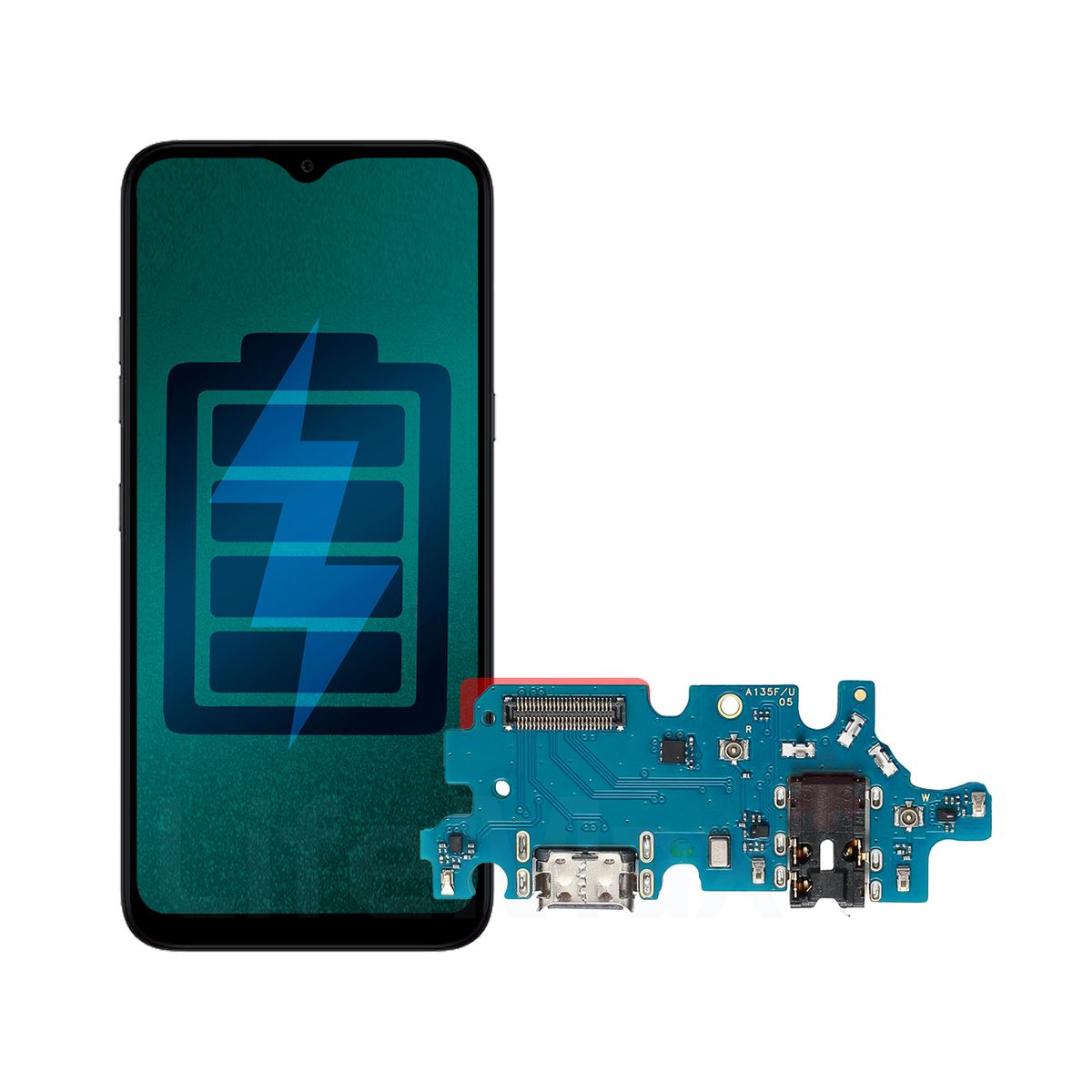 GENERICO - Flex de Carga Compatible con Samsung A13 4G Conector Tipo C