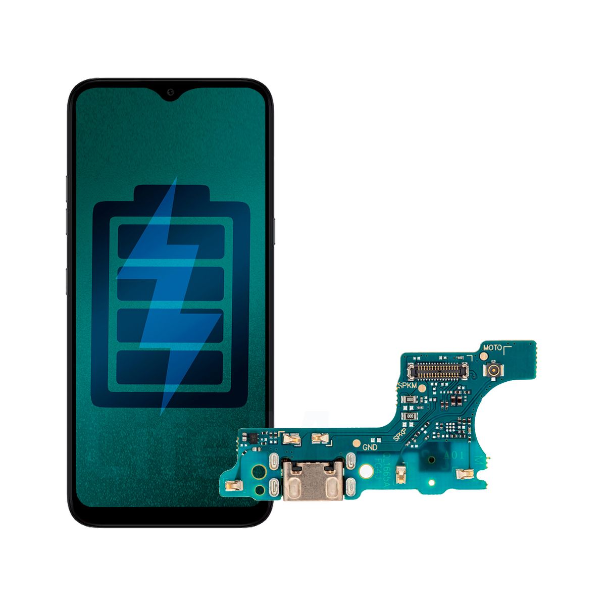 GENERICO - Flex de Carga Compatible con Samsung A01 Conector Tipo C