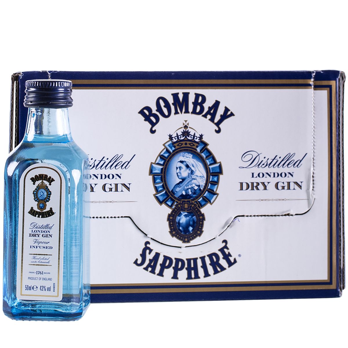 BOMBAY - Miniaturas Gin Bombay Sapphire Vidrio 10 unidades  50ml