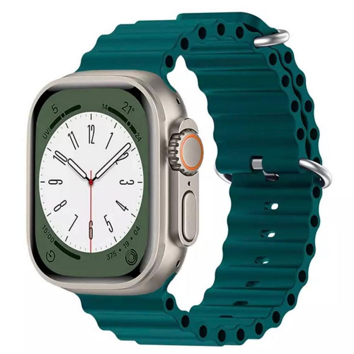 GAOR - Correa Oceánica Para Apple Watch Watch Ultra VERDE PETRÓLEO 38-41mm