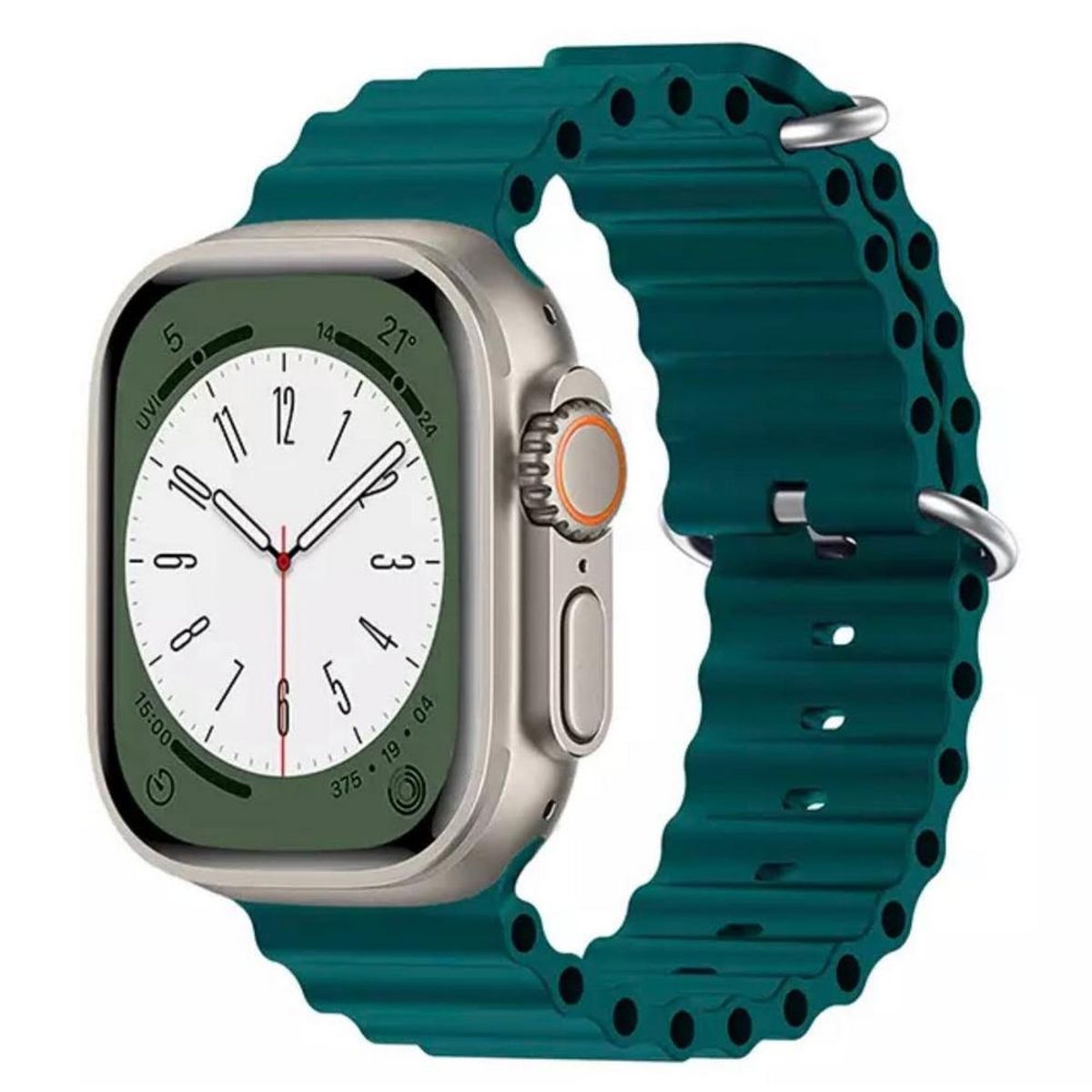 GAOR - Correa Oceánica Para Apple Watch Watch Ultra VERDE PETRÓLEO 38-41mm