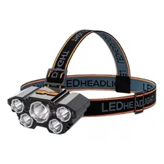 GENERICO - Linterna Led Minero Frontal 5 Led Impermeable Recargable Usb