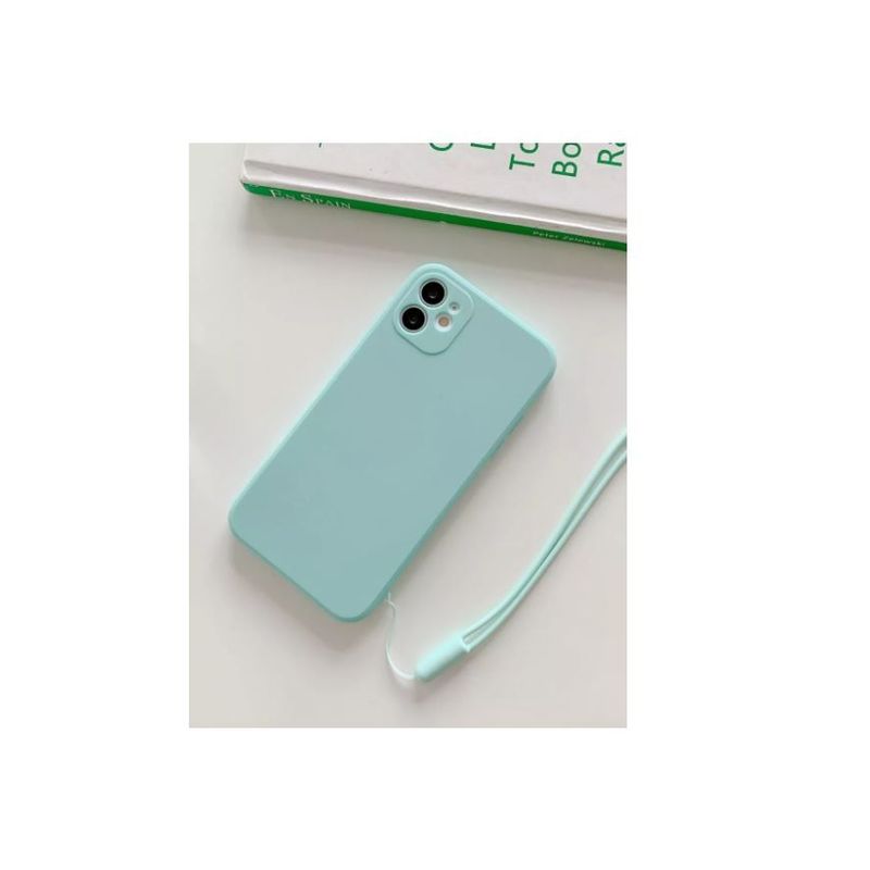 GENERICO - Funda Silicona Con Correa Para iPhone XS Xr 11 12 13 turquesa