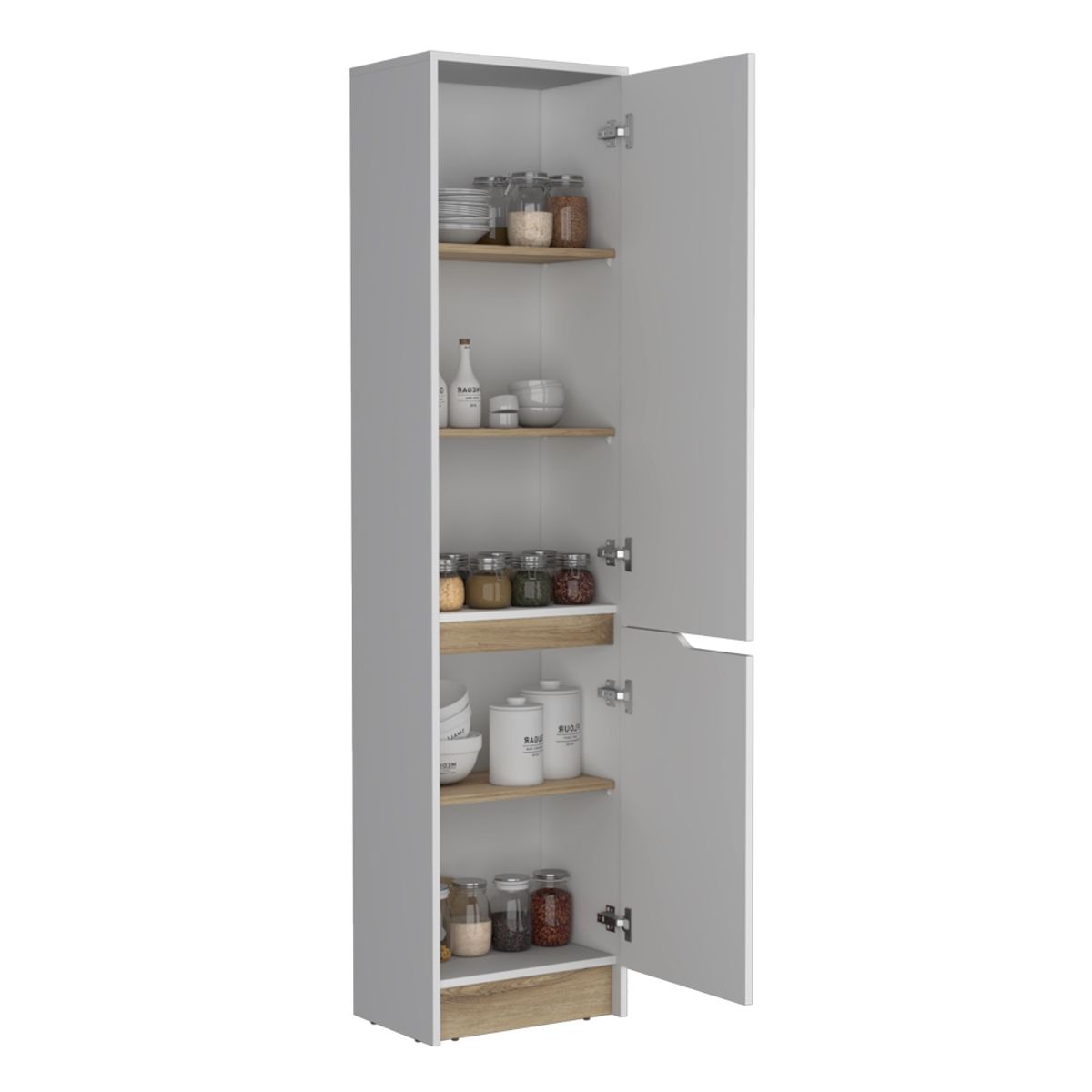 FMFURNITURE - Mueble Alacena 2 Puertas Blanco 205x70x35.8 cm
