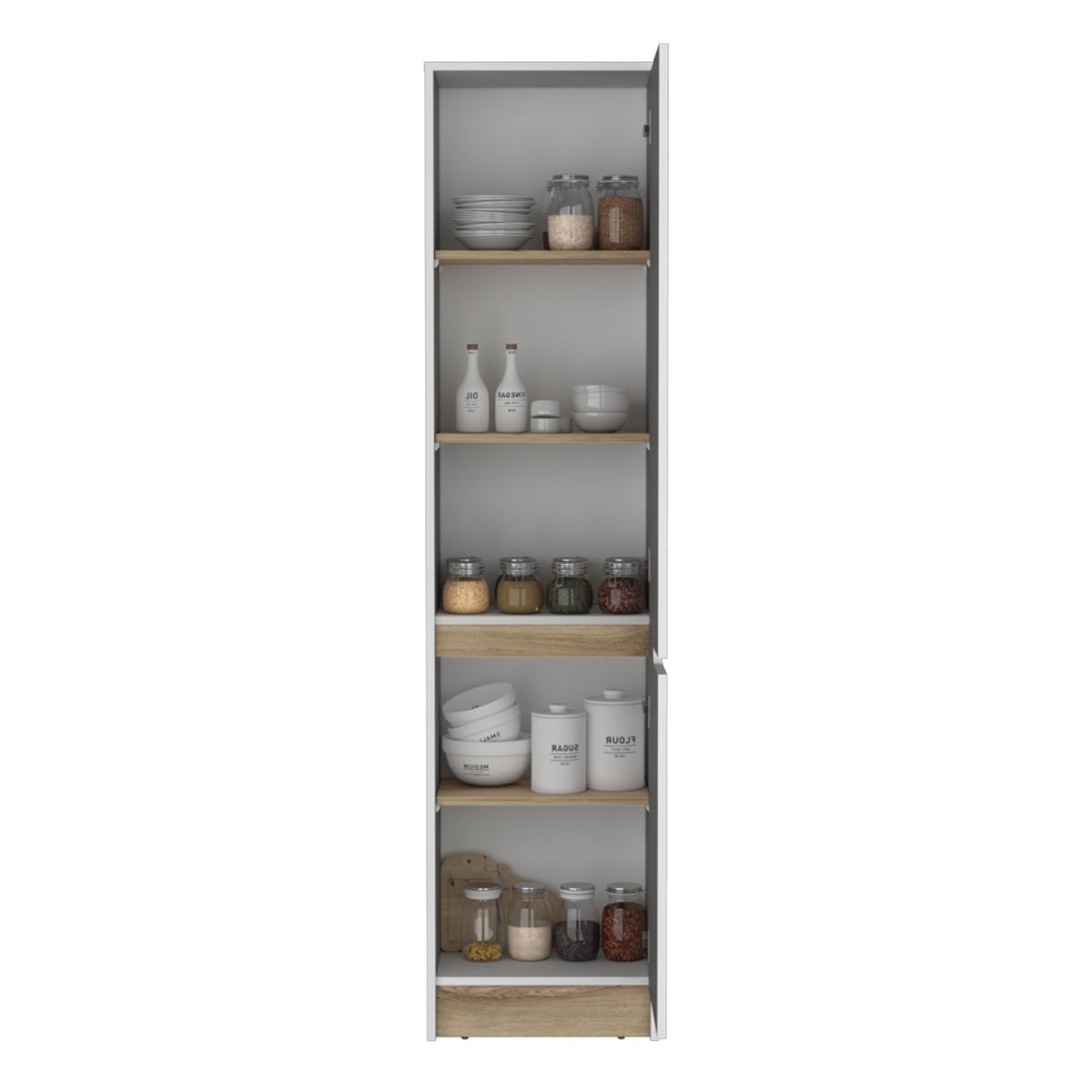 FMFURNITURE - Mueble Alacena 2 Puertas Blanco 205x70x35.8 cm
