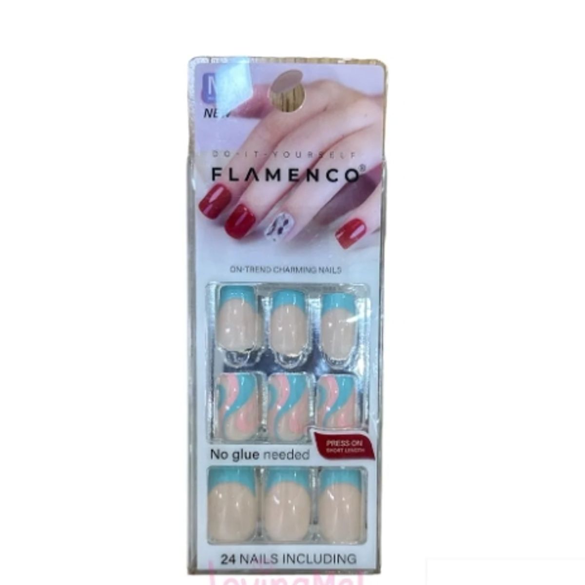 FLAMENCO - Uñas Press On Con Diseño Colores