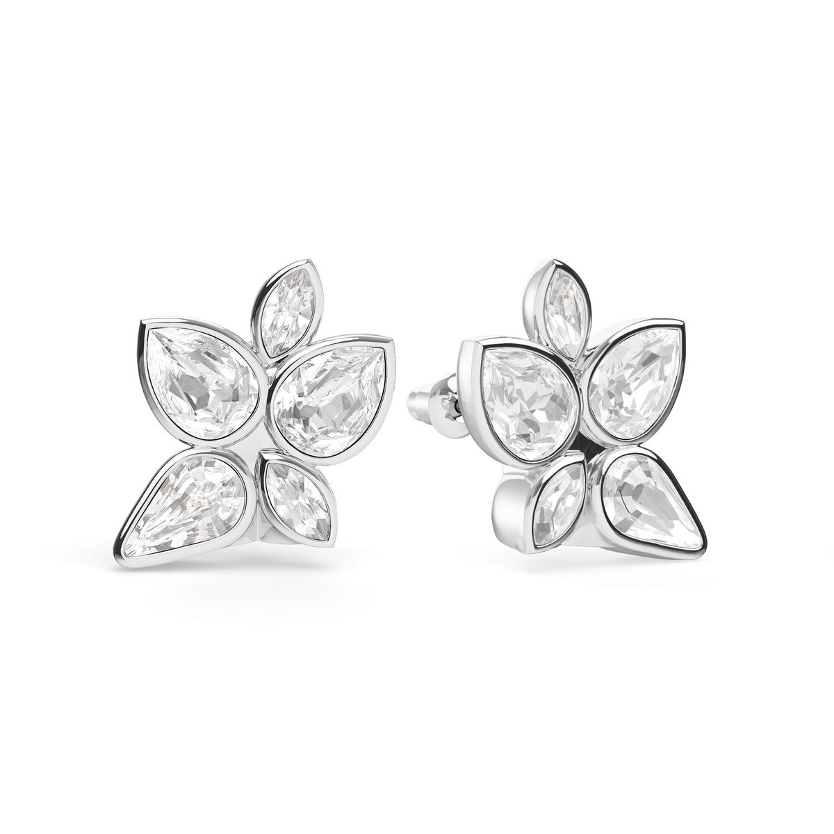 BLOOM CRYSTAL - Aros Edna Drop Mix Charms con Cristal Transparente y Baño en Platino