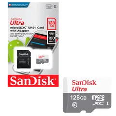 SANDISK - Tarjeta De Memoria MicroSD 128Gb + Adaptador 100mb/s