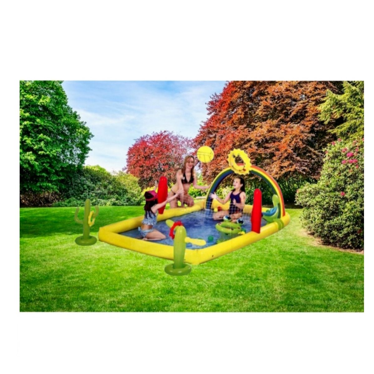 GENERICO - Piscina Inflable Multifunción 5 En 1 Niños Voleibol Juegos