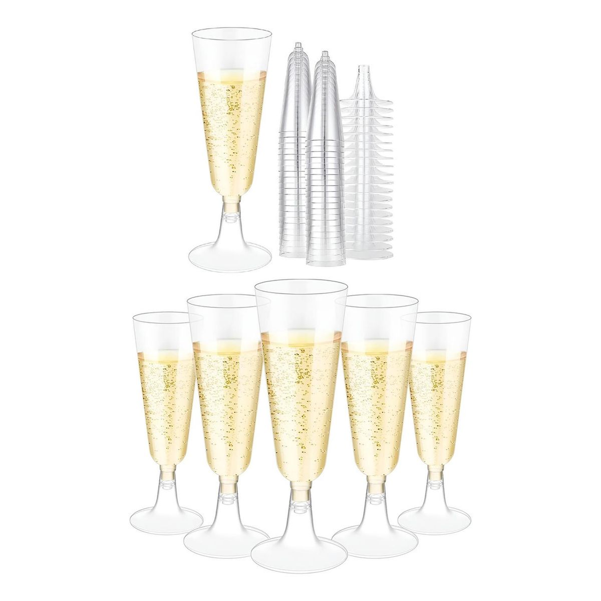 PASTELERIUSCL - 60 Copas De Champagne Copa Acrilico Copas Champaña copas acrílica  champagne 5oz/162ml PASTELERIUSCL