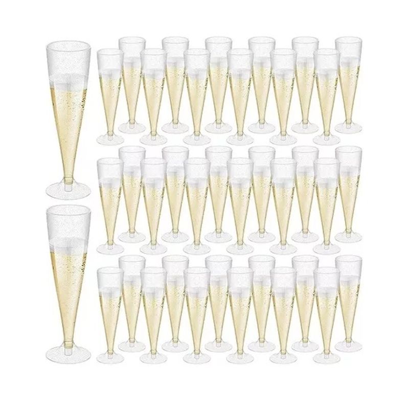 GENERICO - 60 Copas Champagne Copa Acrilico Flauta Copas Champaña 5oz
