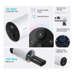 TP LINK - Cámara De Seguridad Con Batería Exteriores Wifi Tapoc420s1