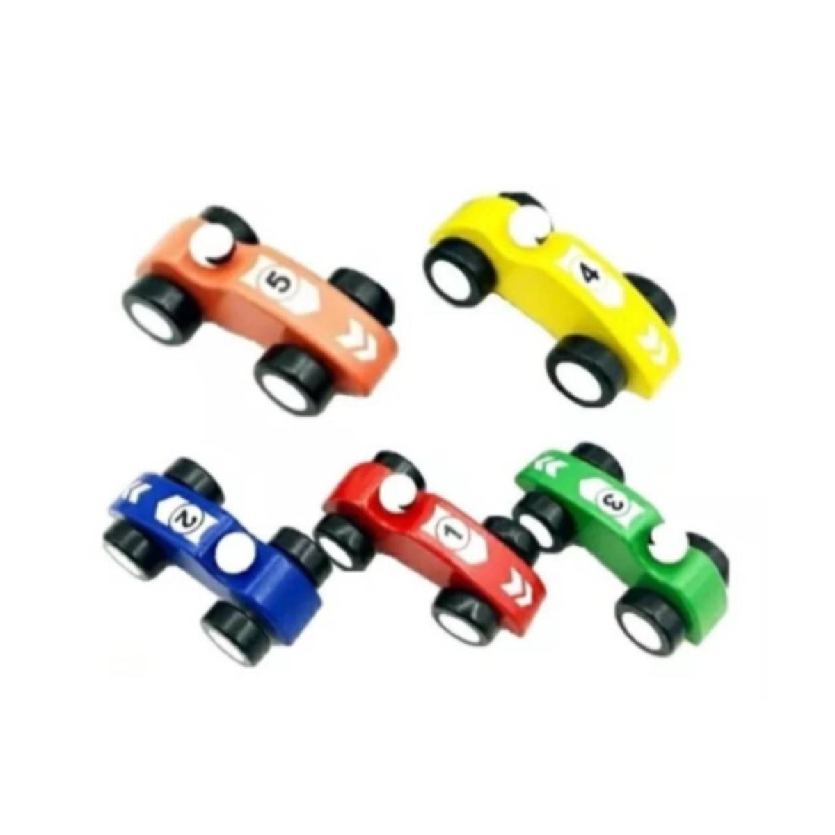 OEM - Pack 5 Autito De Madera Auto De Carrera Didáctico