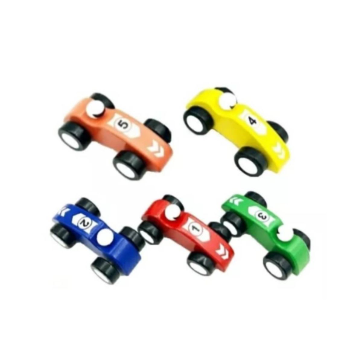 OEM - Pack 5 Autito De Madera Auto De Carrera Didáctico