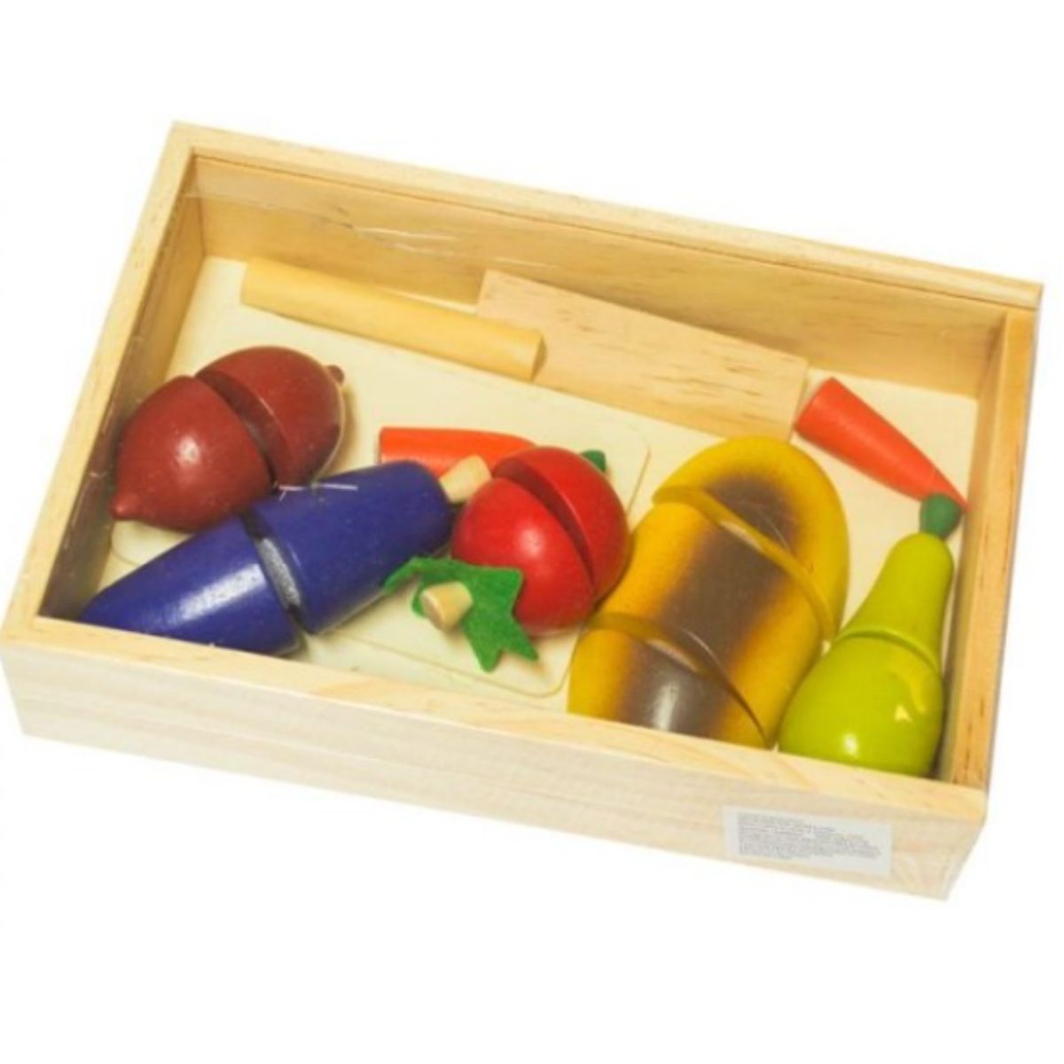 OEM - Corta Frutas De Madera Con Velcro Juguete Didactico 8 Pzas